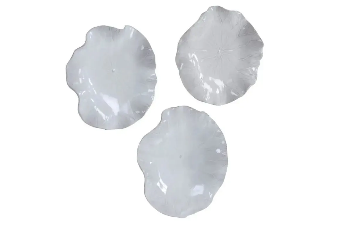 Abella Ceramic Wall Art In Blue, Set Of 3