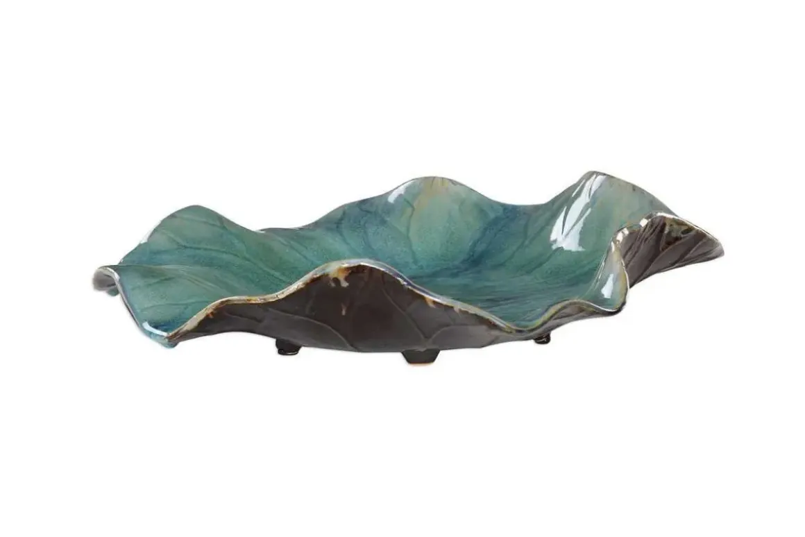 Abella Ceramic Wall Art In Blue, Set Of 3