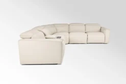 Amara 6 Piece 2 Power Sectional W/ 2 Power Armless Recliner In Tasmin Granite