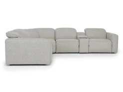 Amara 6 Piece 2 Power Sectional W/ 2 Power Armless Recliner In Tasmin Granite