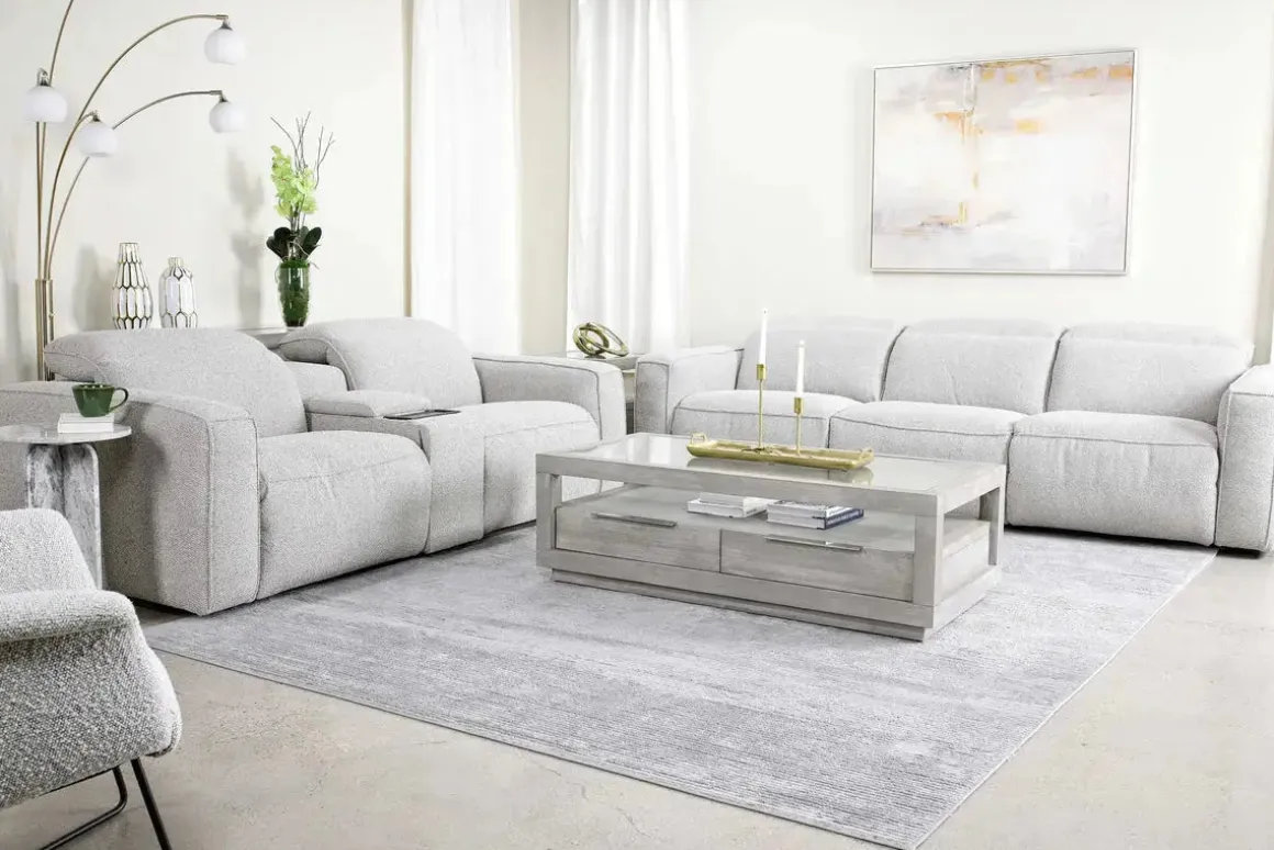 Amara 2 Power Console Loveseat In Tasmin Granite