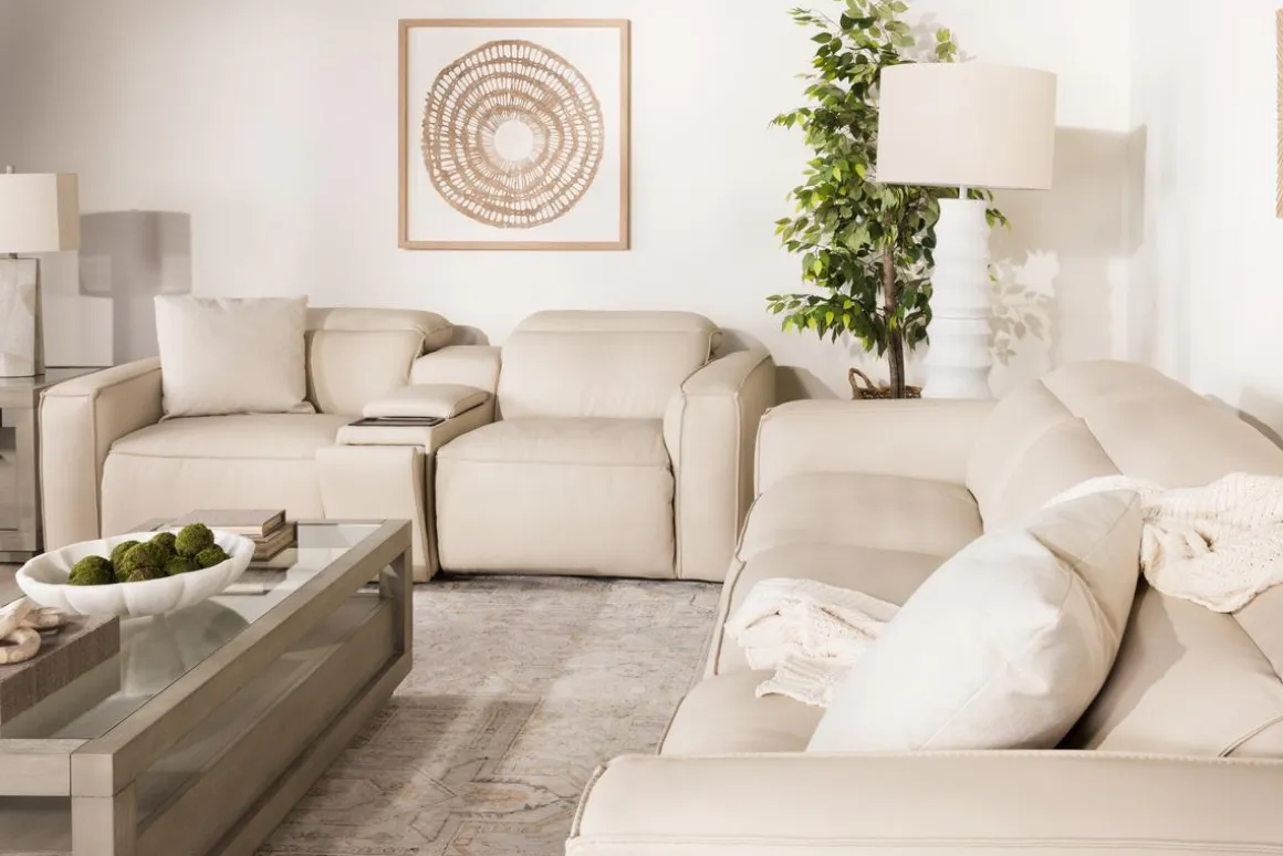 Amara 2 Power Console Loveseat In Tasmin Granite