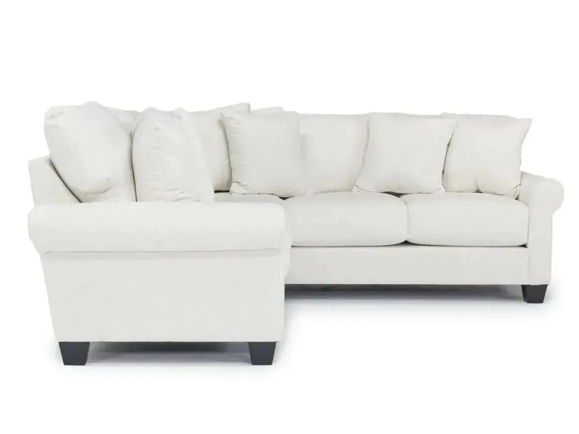 Amelia Crypton Performance Tux Loveseat Sectional In Nomad Slate, Left Facing