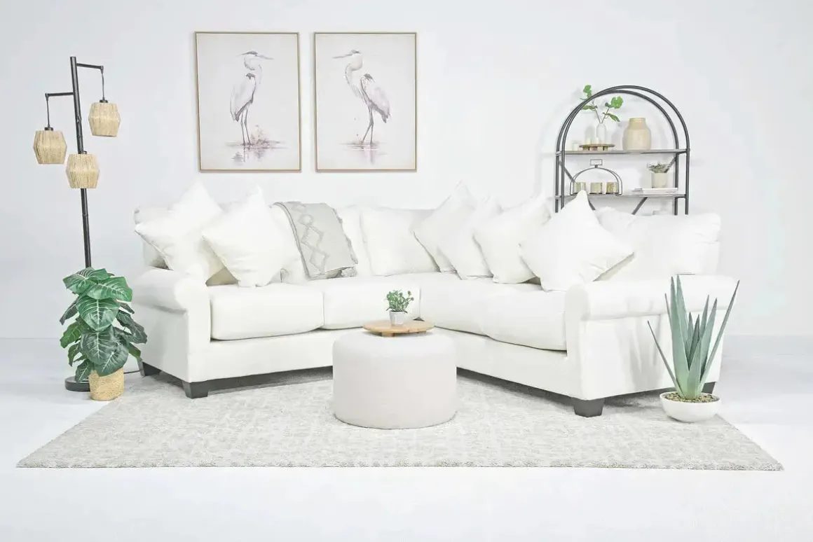 Amelia Crypton Performance Tux Loveseat Sectional In Nomad Slate, Left Facing