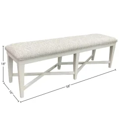 Americana Dining Table & 4 Chairs & Bench In Cotton