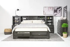Andes Wall Bed In Charcoal, Twin
