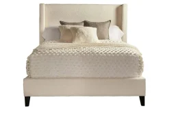 Angel Upholstered Panel Bed In Charcoal, Queen