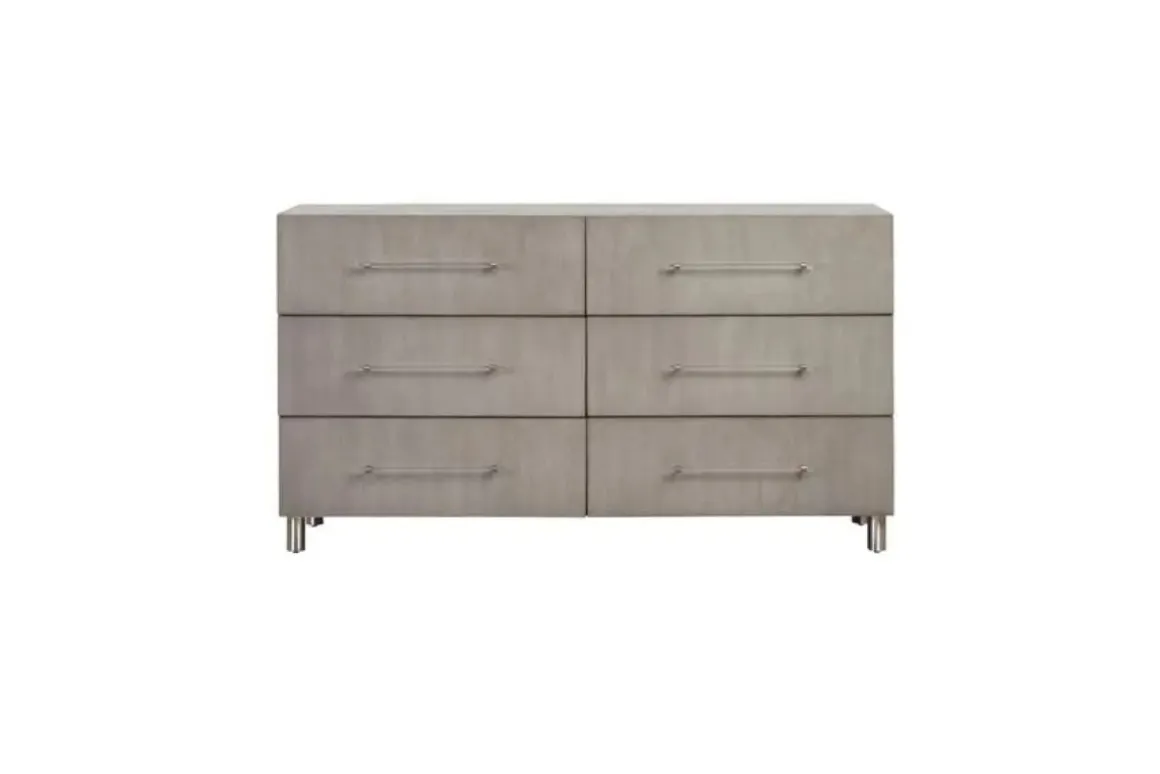Argento Panel Bed, Dresser, Mirror & Nightstand In Misty Gray, Full