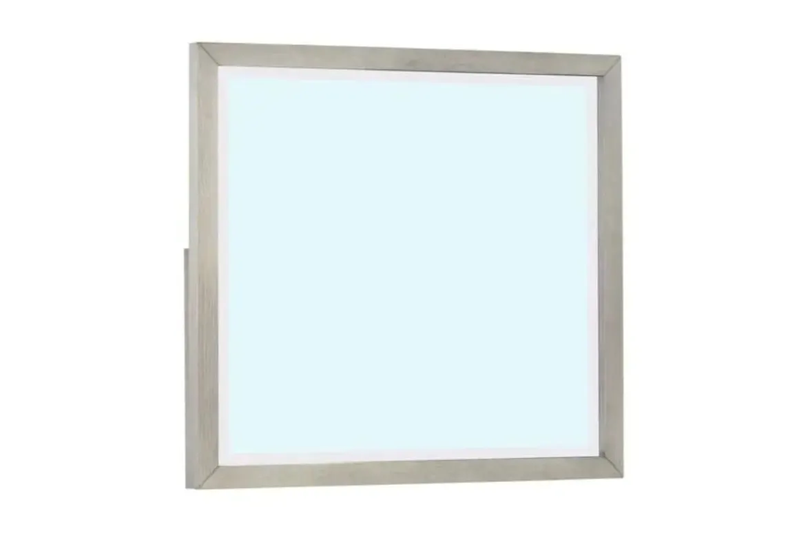 Argento Panel Bed, Dresser, Mirror & Nightstand In Misty Gray, Full