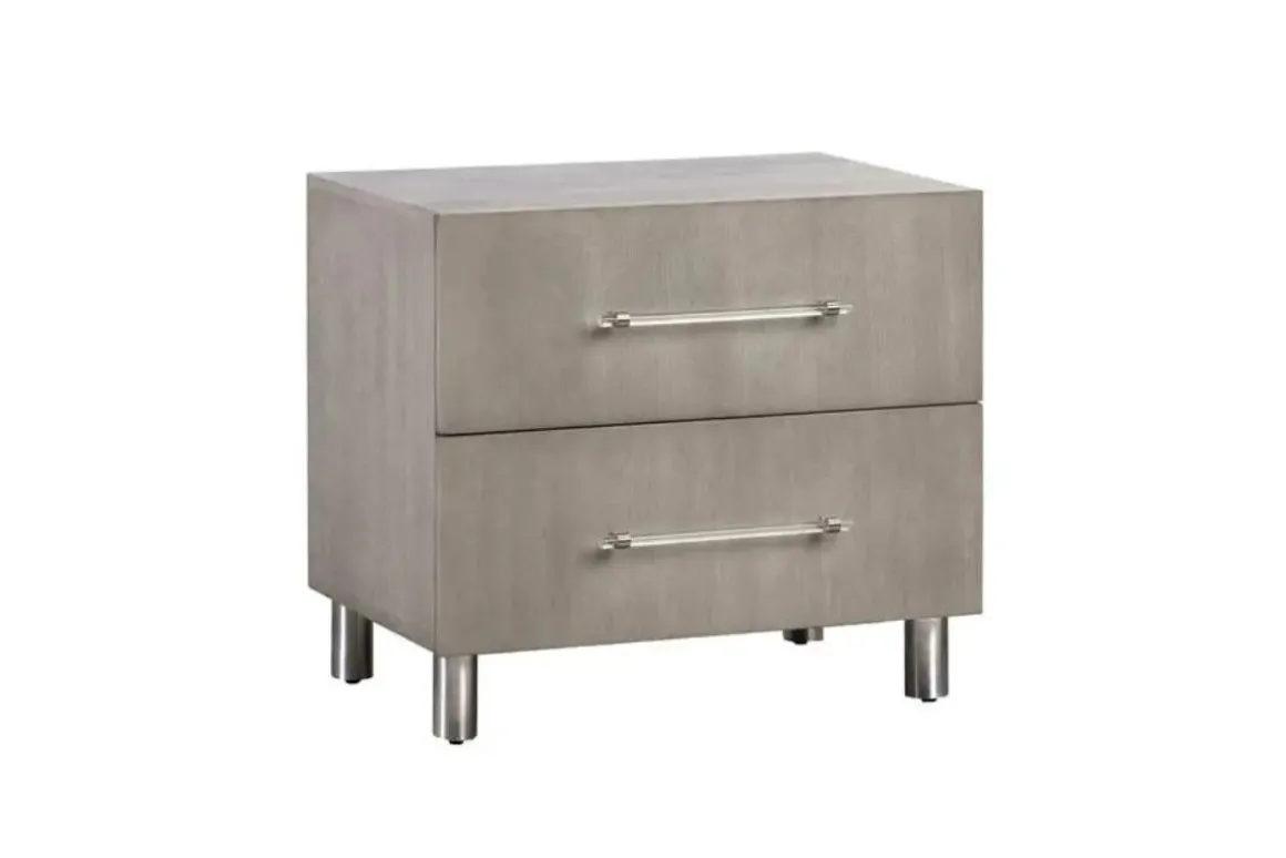 Argento Panel Bed, Dresser, Mirror & Nightstand In Misty Gray, Full