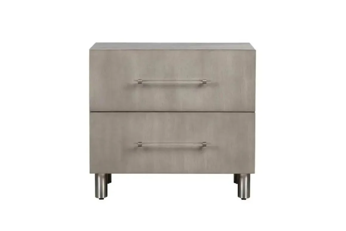 Argento Panel Bed, Dresser, Mirror & Nightstand In Misty Gray, Full