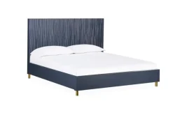 Argento Panel Bed In Navy Blue, Full