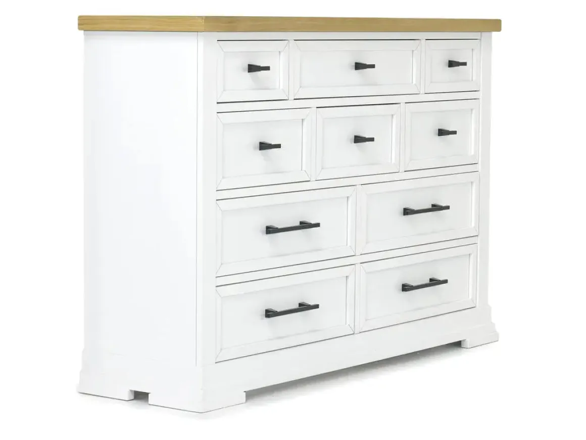 Ashbryn Storage Bed, Dresser, Mirror & Nightstand In White, Queen