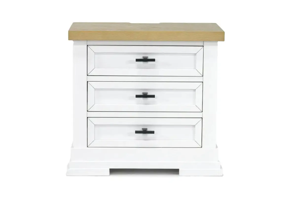 Ashbryn Storage Bed, Dresser, Mirror & Nightstand In White, Queen