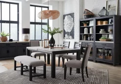 Aspen Valley Dining Bench In Ravenwood Black