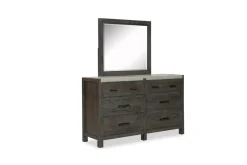Aspen Valley Panel Bed, Dresser, Mirror & Nightstand In Sierra Brown, Queen
