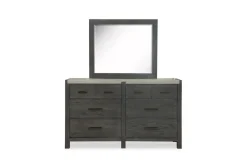 Aspen Valley Panel Bed, Dresser, Mirror & Nightstand In Sierra Brown, Queen