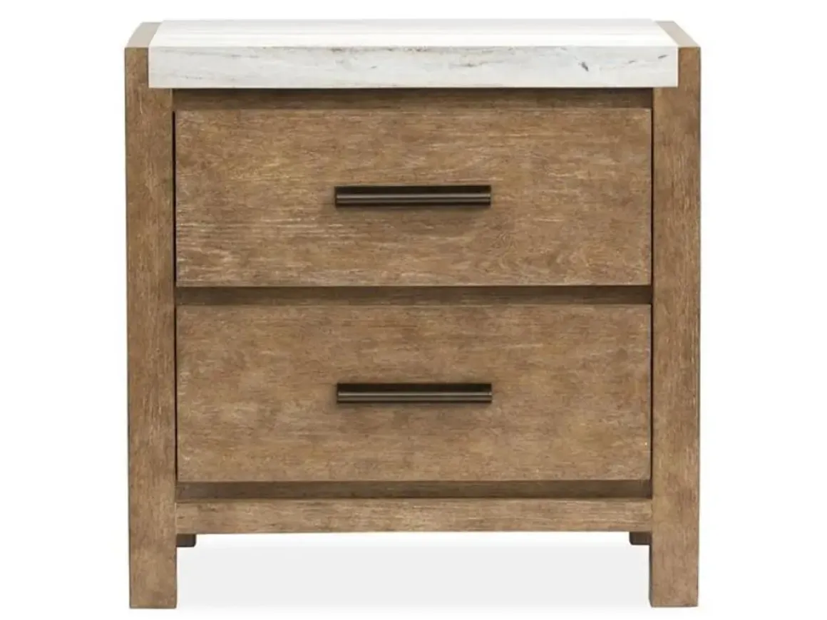 Aspen Valley Panel Bed, Dresser, Mirror & Nightstand In Sierra Brown, Queen