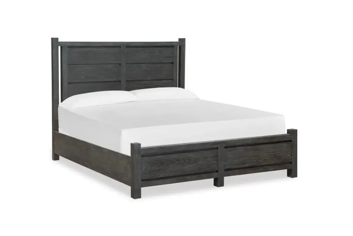 Aspen Valley Panel Bed, Dresser, Mirror & Nightstand In Sierra Brown, Queen