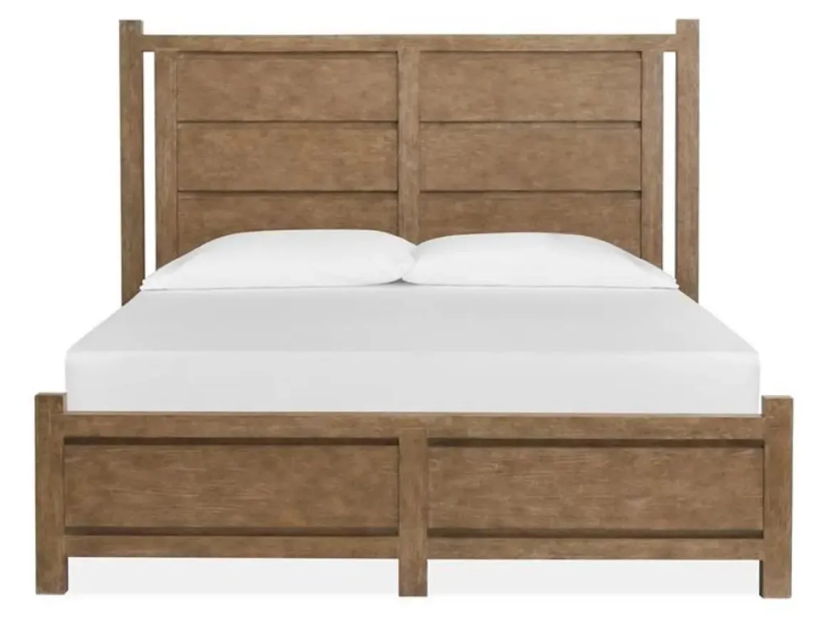 Aspen Valley Panel Bed, Dresser, Mirror & Nightstand In Sierra Brown, Queen