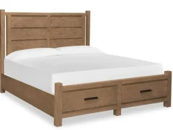 Aspen Valley Panel Bed W/ Storage In Sierra Brown, Queen
