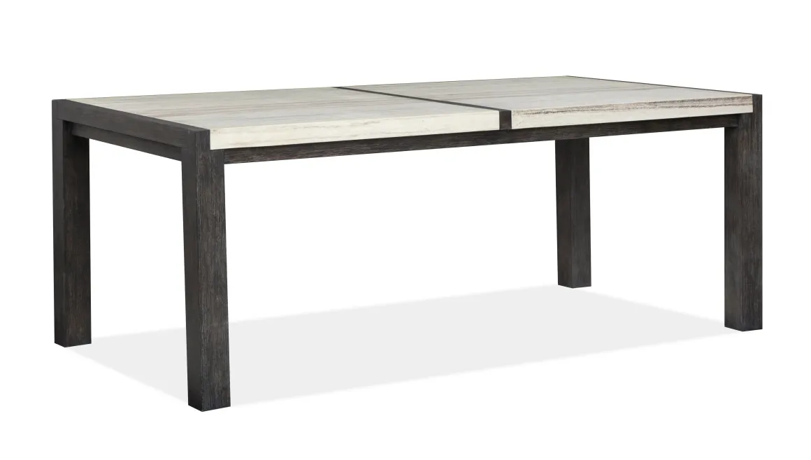 Aspen Valley Stone Top Dining Table, 4 Chairs & Bench In Sierra Brown