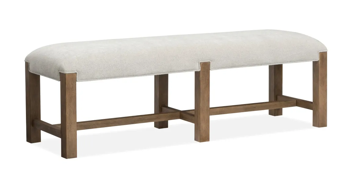 Aspen Valley Stone Top Dining Table, 4 Chairs & Bench In Sierra Brown