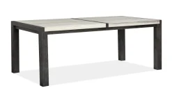 Aspen Valley Stone Top Dining Table, 4 Chairs & 2 Upholstered Chairs In Ravenwood Black