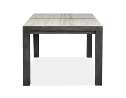 Aspen Valley Stone Top Dining Table, 4 Chairs & 2 Upholstered Chairs In Ravenwood Black