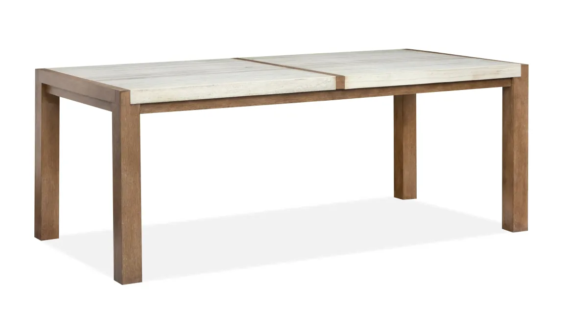 Aspen Valley Stone Top Dining Table & 6 Chairs In Sierra Brown