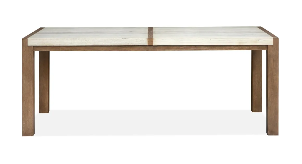 Aspen Valley Stone Top Dining Table & 6 Chairs In Sierra Brown