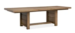 Aspen Valley Trestle Dining Table, 4 Chairs & 2 Upholstered Chairs In Ravenwood Black