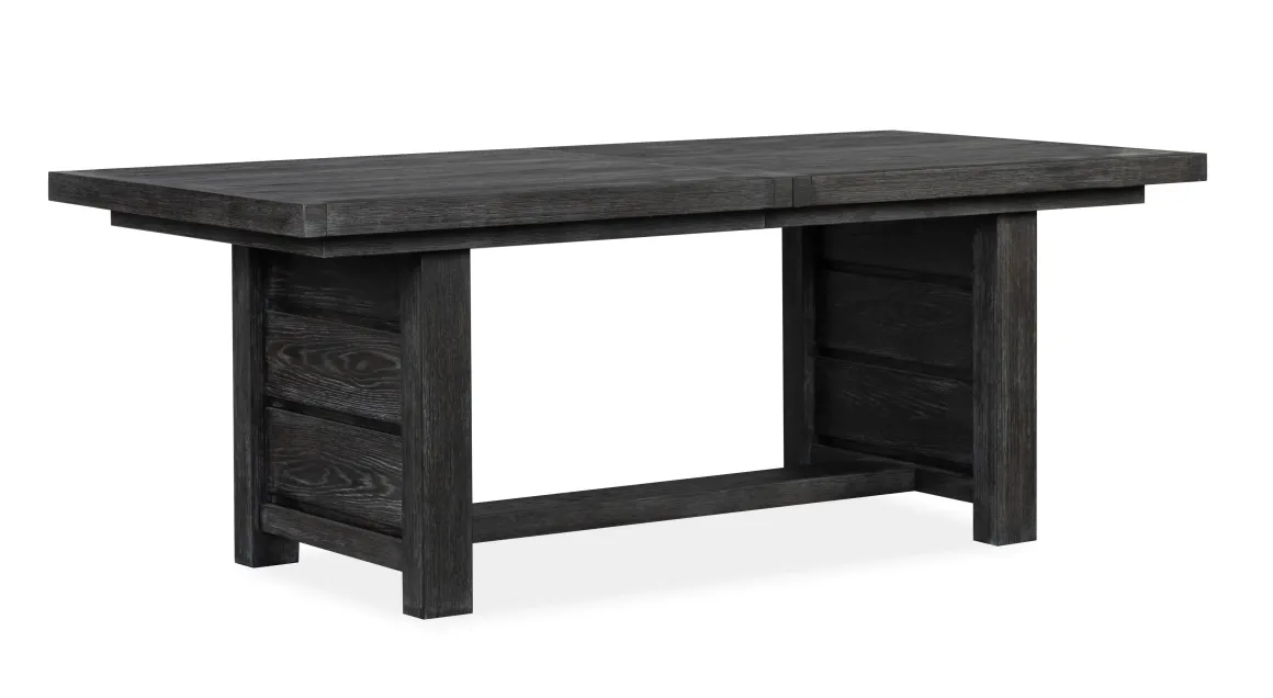 Aspen Valley Trestle Dining Table & 4 Chairs In Ravenwood Black
