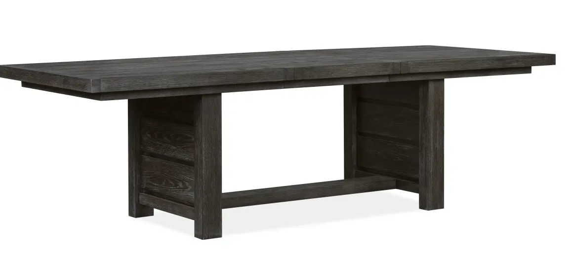 Aspen Valley Trestle Dining Table & 4 Chairs In Ravenwood Black
