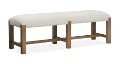 Aspen Valley Trestle Dining Table, 4 Chairs & Bench In Sierra Brown