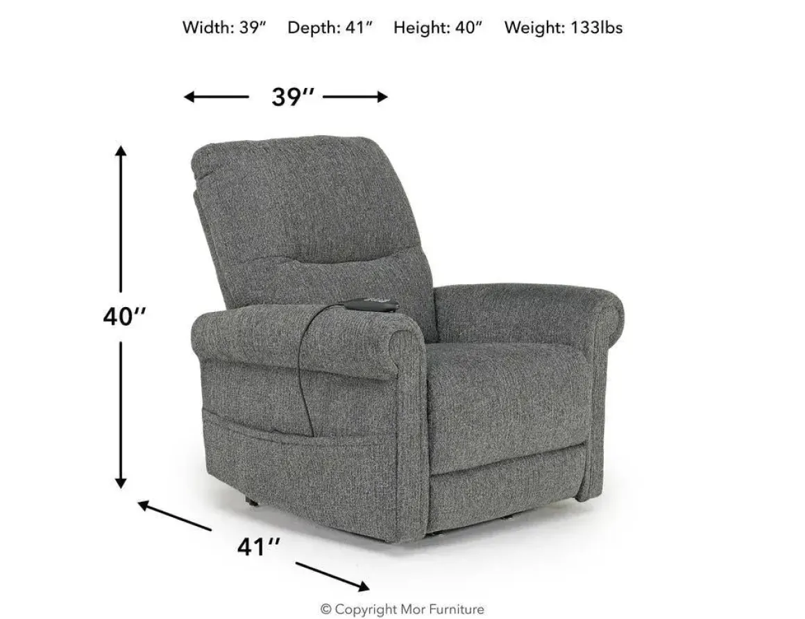 Aureta 2 Power Lift Chair In Charcoal