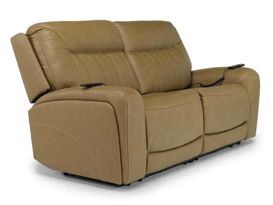 Banks 3 Power Sofa & Loveseat In Chesapeake Charcoal Leather