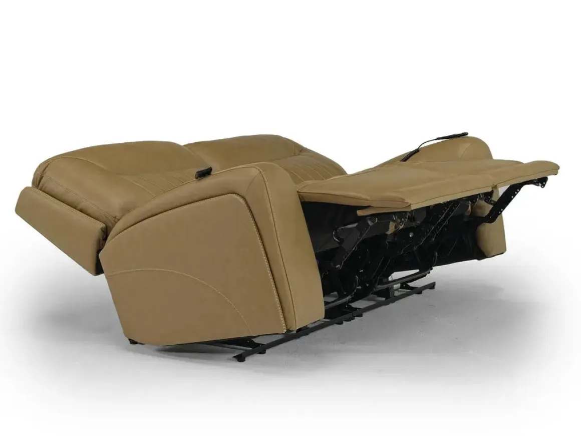 Banks 3 Power Sofa & Loveseat In Chesapeake Charcoal Leather