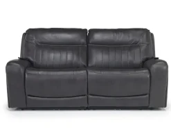 Banks 3 Power Sofa & Loveseat In Chesapeake Charcoal Leather