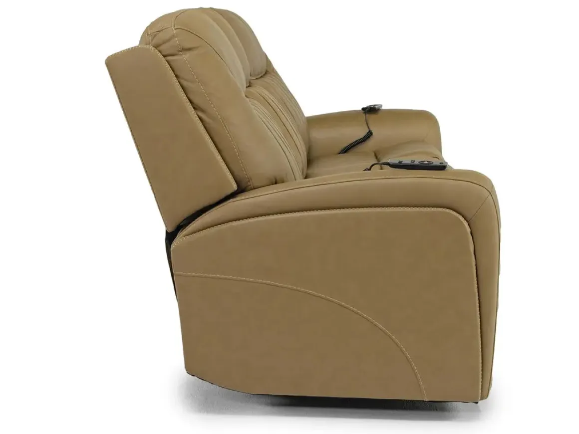 Banks 3 Power Sofa In Chesapeake Charcoal Leather