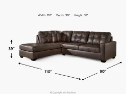 Barlin Mills Sofa Tux Chaise Sectional In Umber, Left Facing