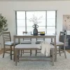 Barry Counter Height Dining Table, 4 Stools & Bench In Light Brown