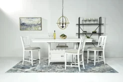 Bay Creek Counter Height Extendable Dining Table In Light Gray