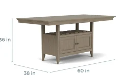 Bay Creek Counter Height Extendable Dining Table & 4 Stools In Graphite