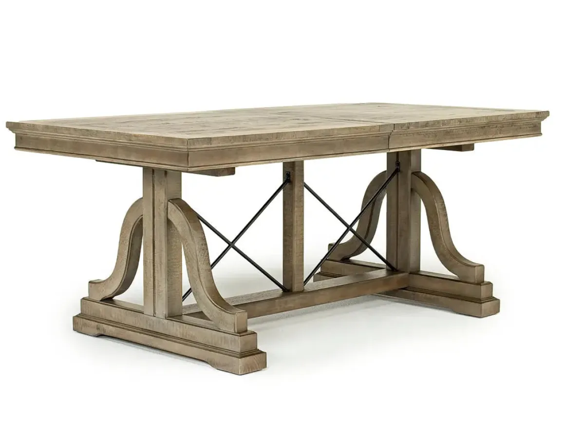 Bay Creek Extendable Dining Table & 4 Upholstered V-Back Chairs In Toasted Nutmeg