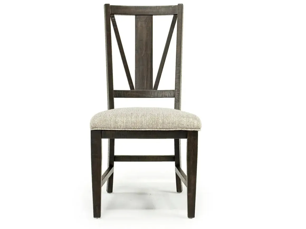 Bay Creek Extendable Dining Table & 4 Upholstered V-Back Chairs In Toasted Nutmeg