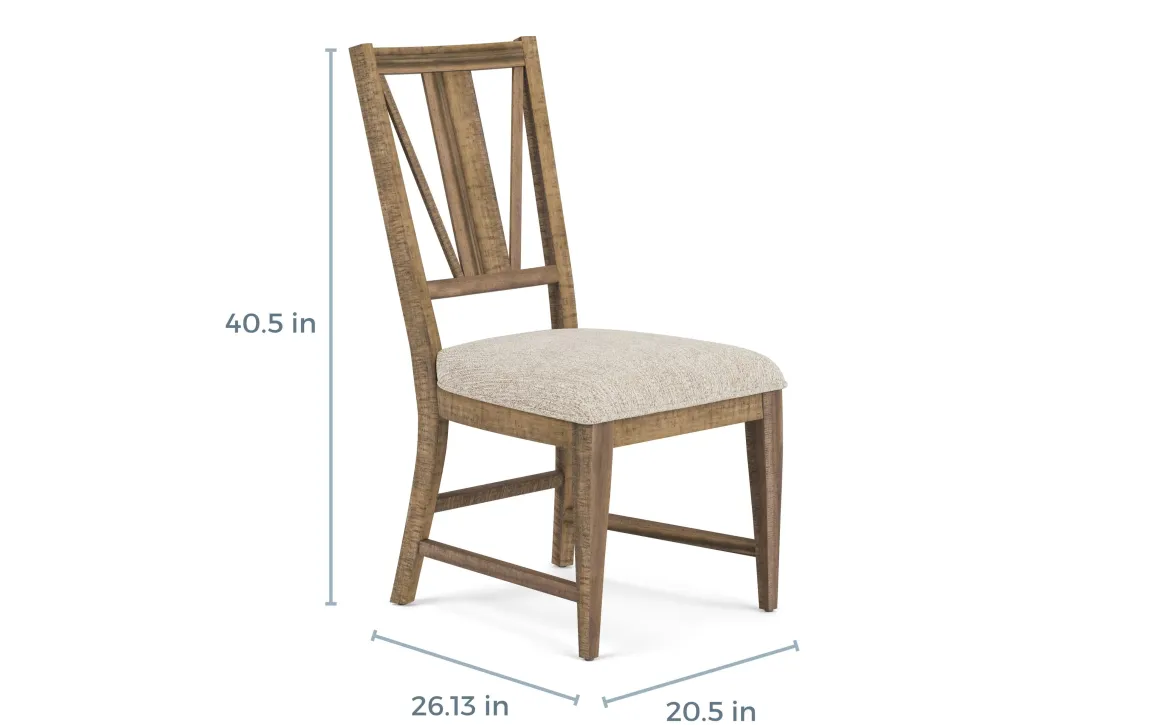 Bay Creek Extendable Dining Table & 4 Upholstered V-Back Chairs In Toasted Nutmeg