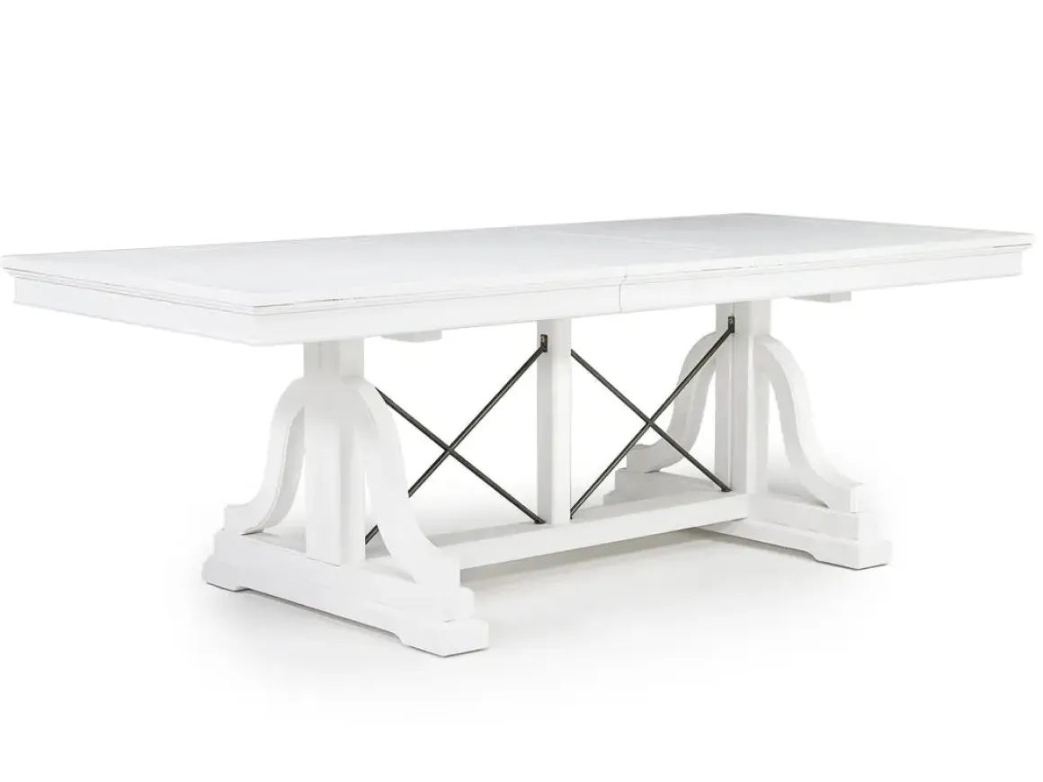 Bay Creek Extendable Dining Table & 4 Upholstered V-Back Chairs In Toasted Nutmeg