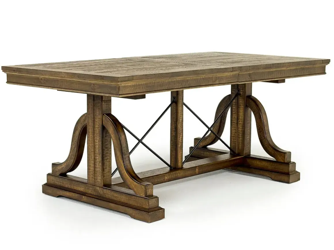 Bay Creek Extendable Dining Table & 4 Upholstered V-Back Chairs In Toasted Nutmeg