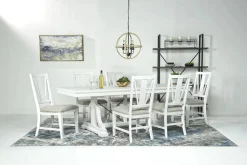 Bay Creek Extendable Dining Table & 6 V-Back Chairs In Toasted Nutmeg